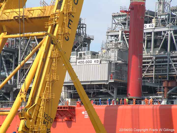 Asian Hercules II and the Bonga on the River Tyne. Fitting the main piperack