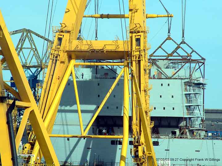 Asian Hercules II and the Royal Fleet Auxiliary Landing ship vessel Largs Bay. Heavy Lift