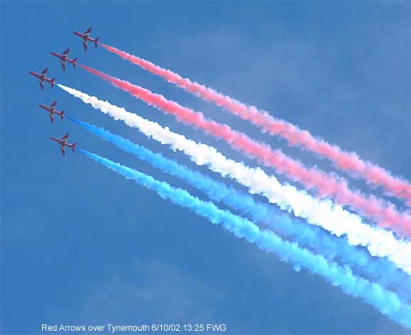 The Red Arrows over Tynemouth UK