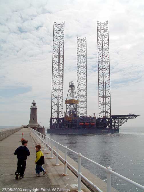 The massive Rowan Gorilla VII oil rig drilling platform on the river Tyne UK 27/005.2003