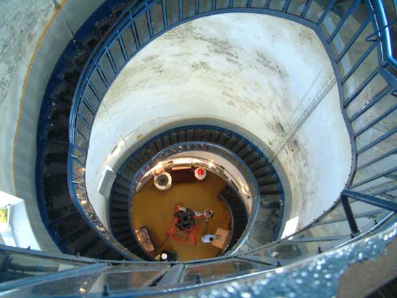 Top interior view down