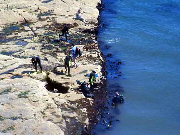 St. Mary's lighthouse. Divers below