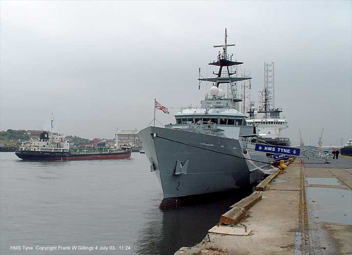 Patrol vessel HMS Tyne on the River Tyne 4 July 2003