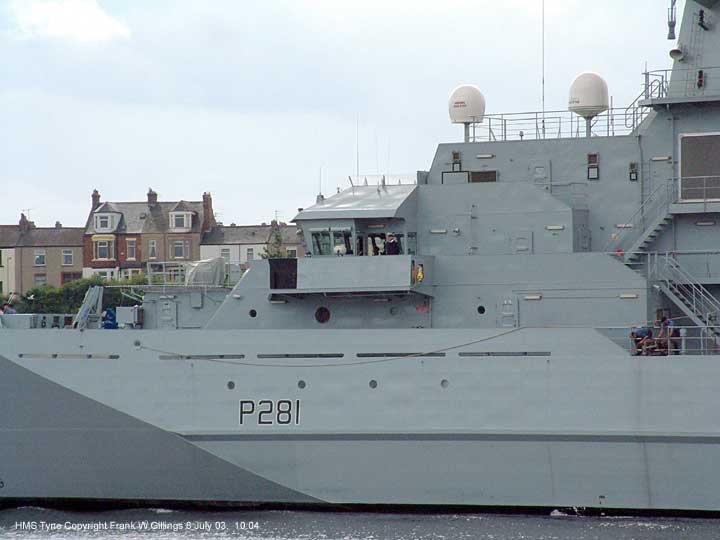 Patrol vessel HMS Tyne on the River Tyne 8 July 2003