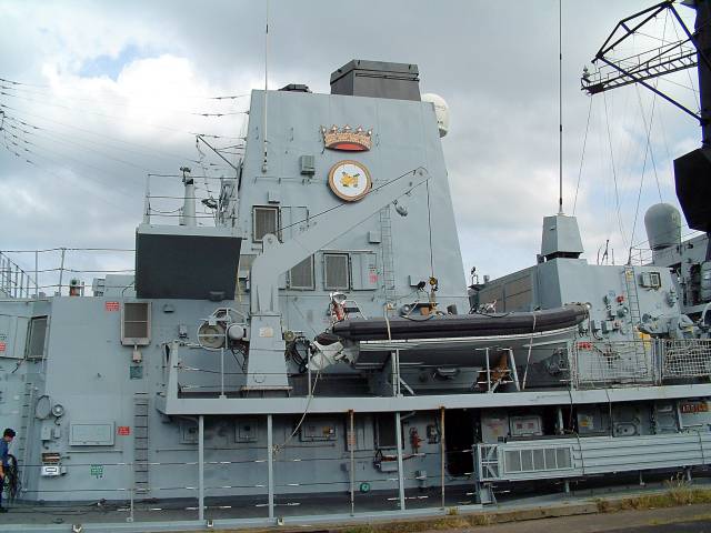 Royal Naval frigate HMS Argyll berthed at the Tyne Commission Quay North Shields. Prepared to depart. Monday June 7, 2004.